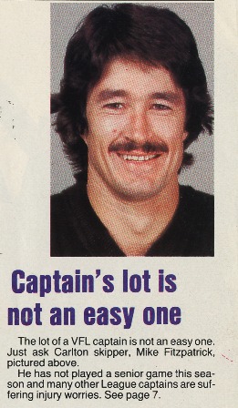 1983 - Injury woes for Fitzy (07/05/83).