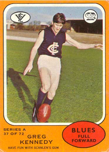 1973 - Greg Kennedy (Scanlen's Footy Card).